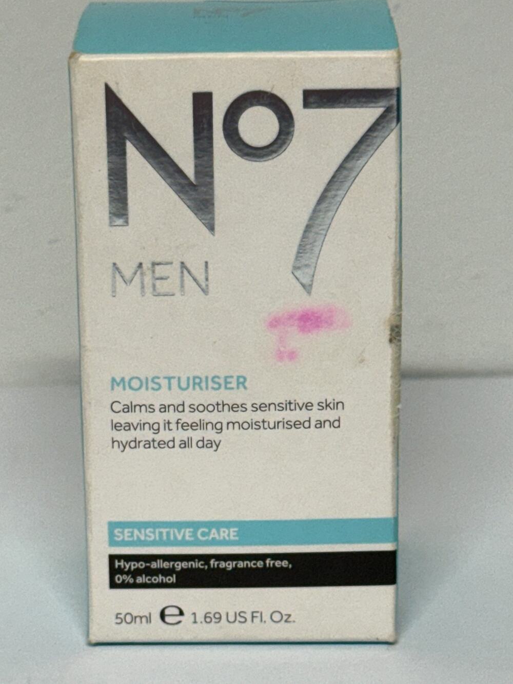 No7 Men Sensitive Care Moisturiser 50ml Factory Sealed Discontinued Fragrance Fr